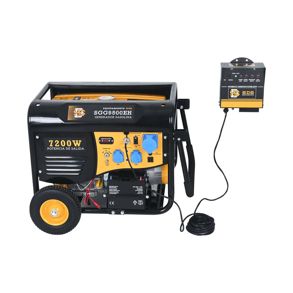 Generador bencinero de alta potencia SDS Power SGG9500EHT de 8 kW.