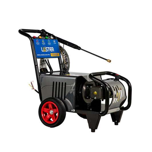 Hidrolavadora industrial de agua fría de 5.5 kW y 250-270 Bar para lavado pesado.