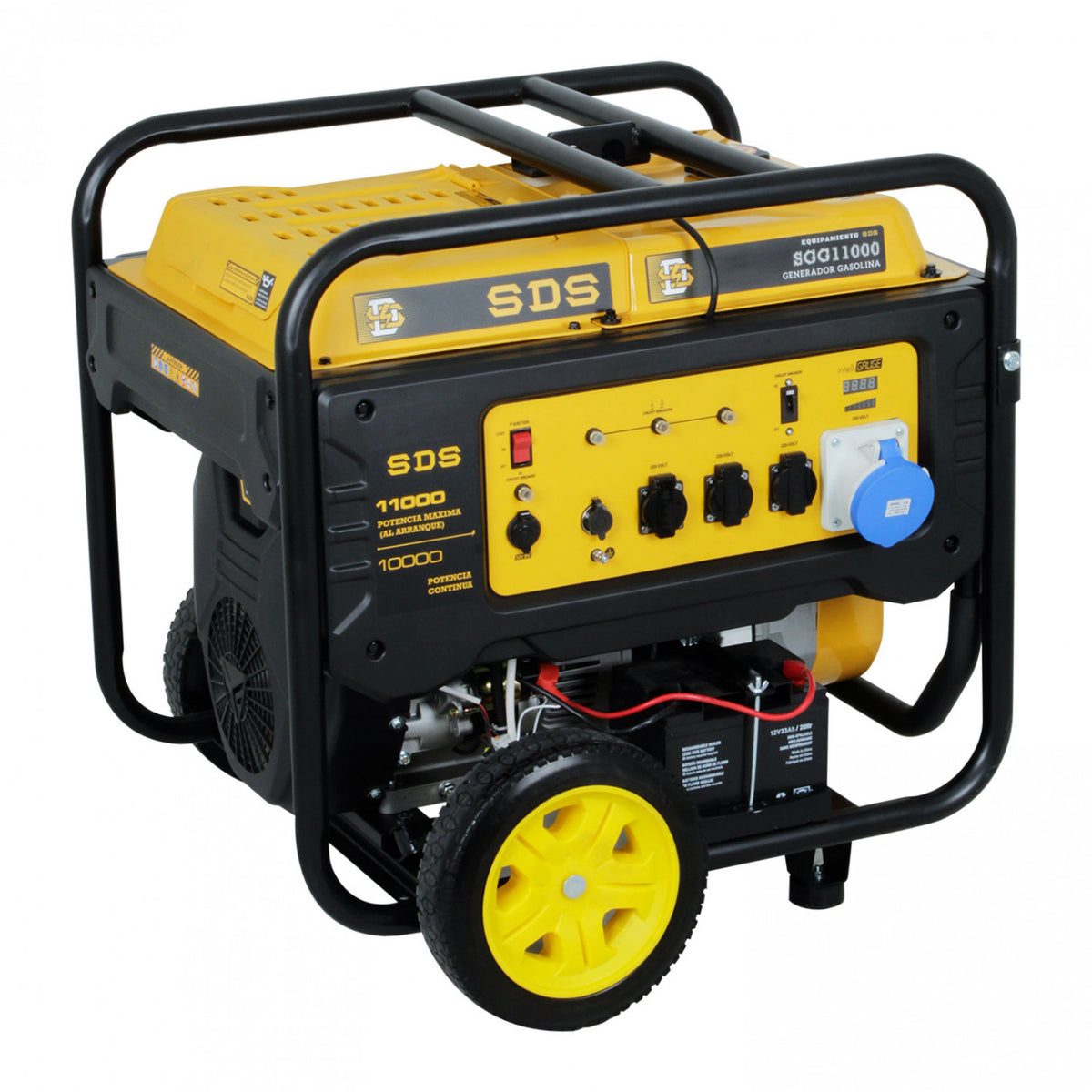 Generador bencinero industrial SDS Power SGG11000 de 11 kW con chasis reforzado.