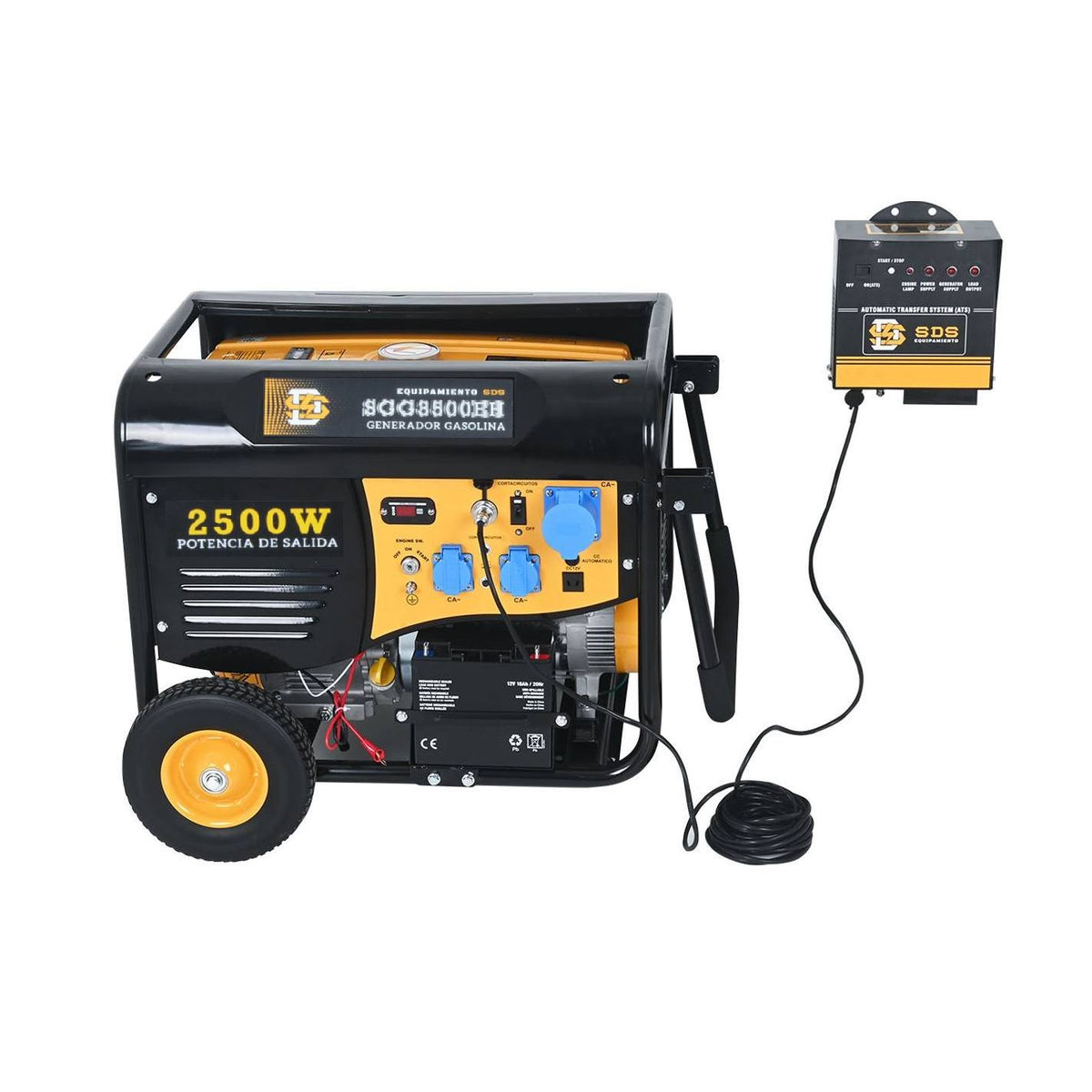 Generador bencinero SDS Power SGG3500EHT de 2.8 kW con sistema automático ATS.