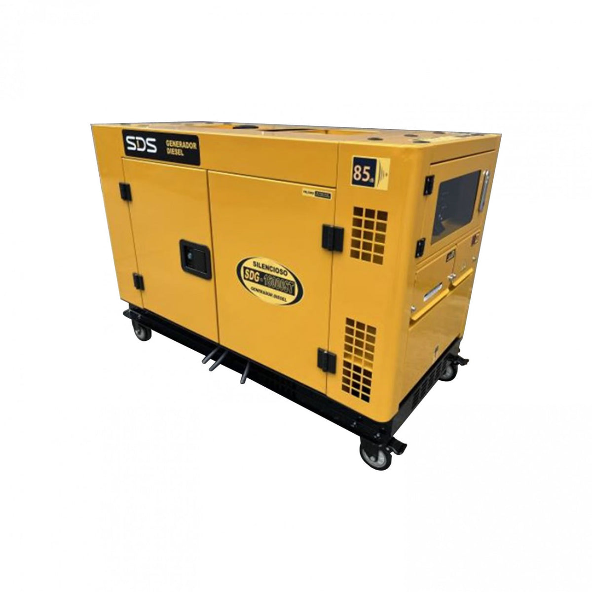 Generador diésel trifásico insonorizado SDS Power SDG16000ST de 11 kW con gabinete cerrado.