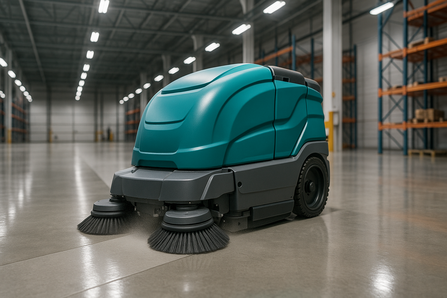 Limpieza industrial, bodegas impecables gracias a una barredora
