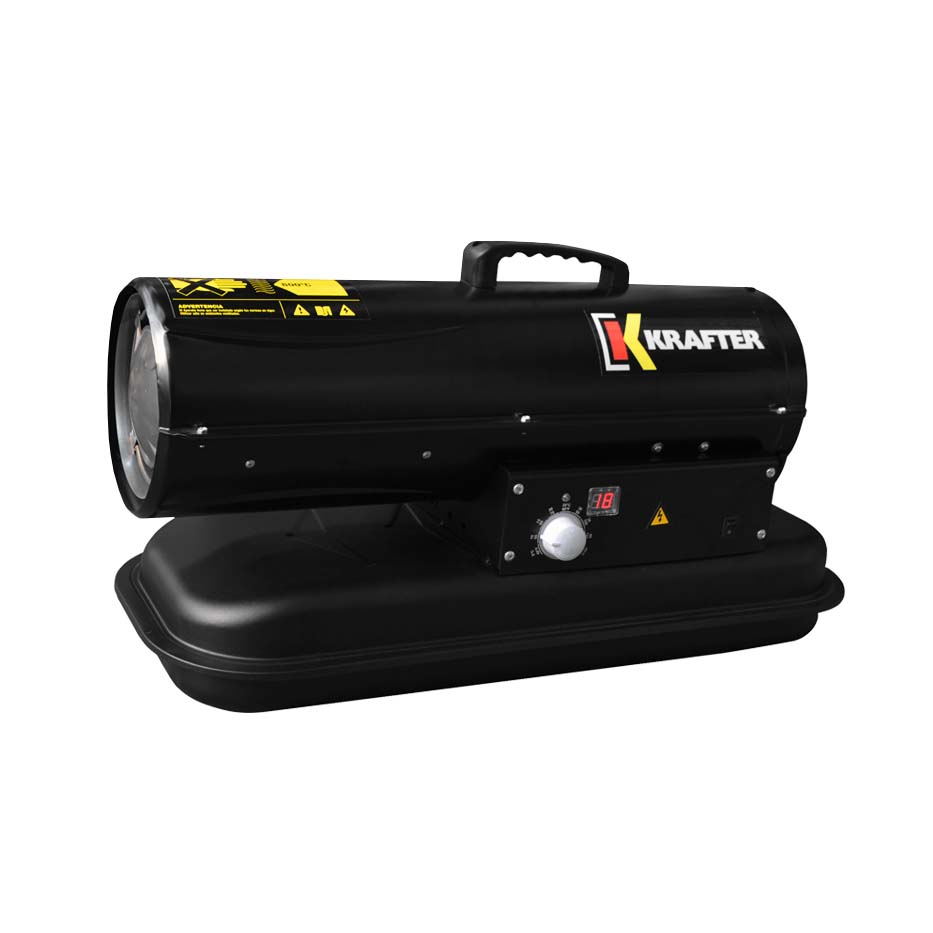 Turbocalefactor industrial diésel Krafter TD20 de 20 kW con estanque inferior.